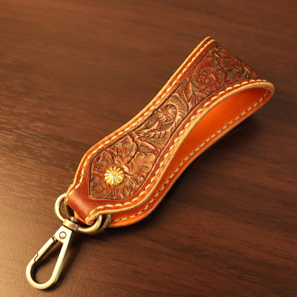 Leather Carving Belt Loop Key Holder