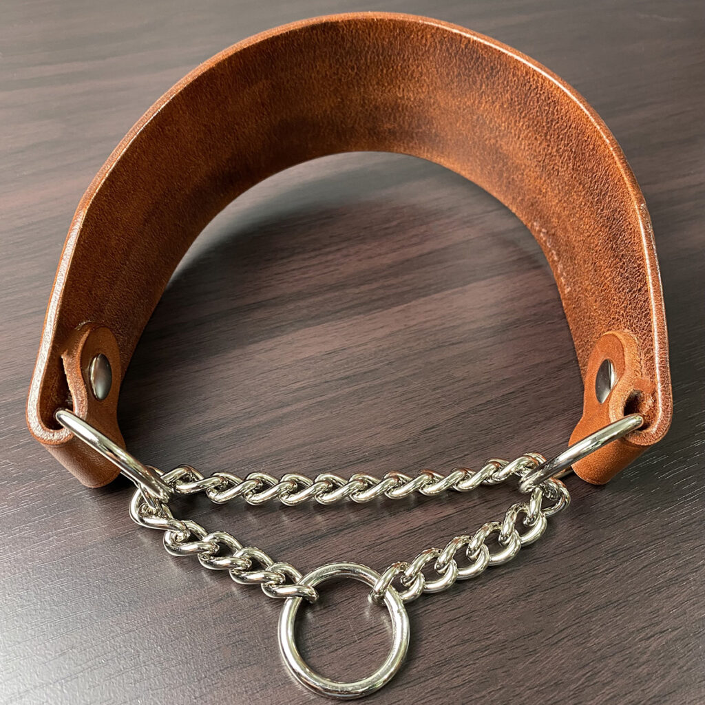 大型犬向け本革ハーフチョーク|レッドブラウン