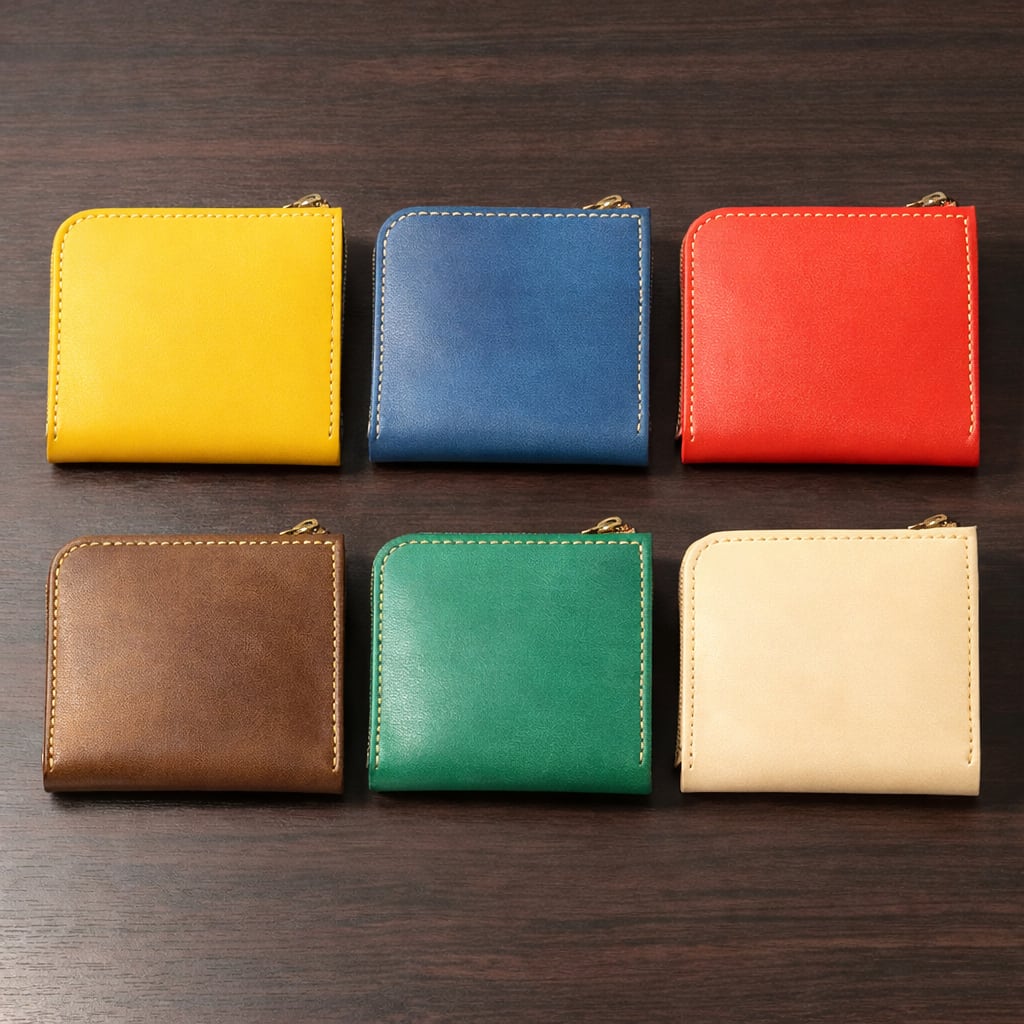 本革L字ファスナー財布｜カード収納6枚・マチ付き・選べるカラー13色